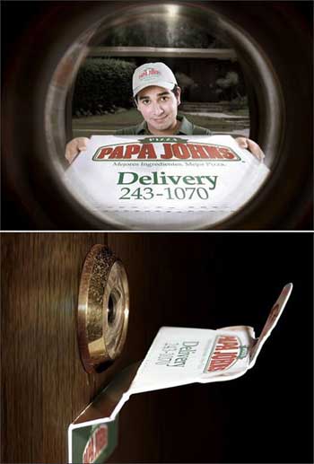 Clever direct marketing leaflet for pizza delivery